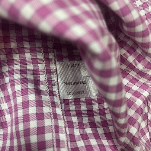 Peter Millar x Masters Mens Cotton Stretch L/S Button Shirt Pink/White Plaid Lrg - Picture 15 of 18