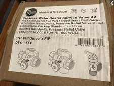 Rheem RTG20326 Tankless Water Heater Service Valve Kit 3/4”￼