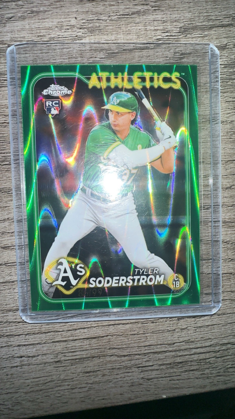 2024 Topps Chrome #298 Tyler Soderstrom Green Wave Refractors 86/99