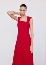 MANGO A-line dress with bow back