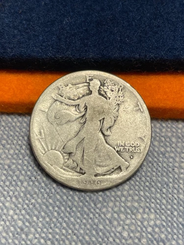 Walking Liberty Half Dollar: 1916-D.  Key date.  AG  (#100063)