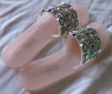 Lauren Lorraine Flat Sparkling Chunky Crystals Sandals- Shoes MIB -Sz 7 1/2