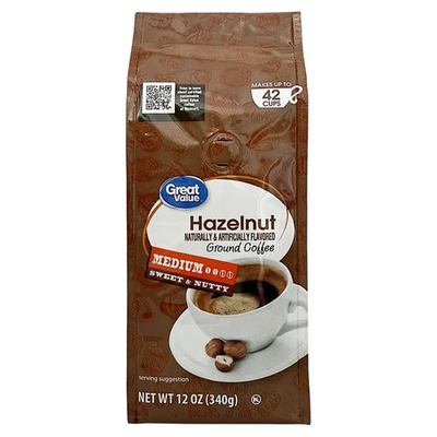 #ad #ad Great Value Hazelnut Medium Roast Ground Coffee 12 oz Bag $4.01