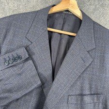 Canali Suit Jacket Mens 48 58 Italy Gray Check Super 120s Wool Made Italy