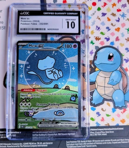 POKEMON CGC 10 Gem Mint 2024 SV Paldean Fates Mew ex 232/091 SIR Bubble Mew =PSA