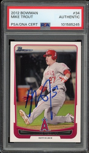 2012 Bowman Signed Auto #34 Mike Trout PSA DNA Authentic
