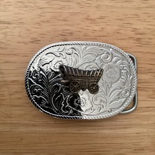 Covered Wagon Belt Buckle.