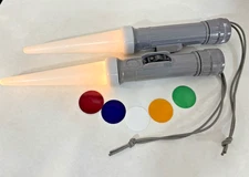 US Milatary Fulton MX993/U Signal Wand Cone Gray Flashlight w 5 Lenses Lot of 2