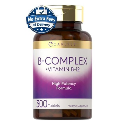 Complejo de Vitamina B con B12, Tiamina, Riboflavina y Niacina | 300 Tabletas