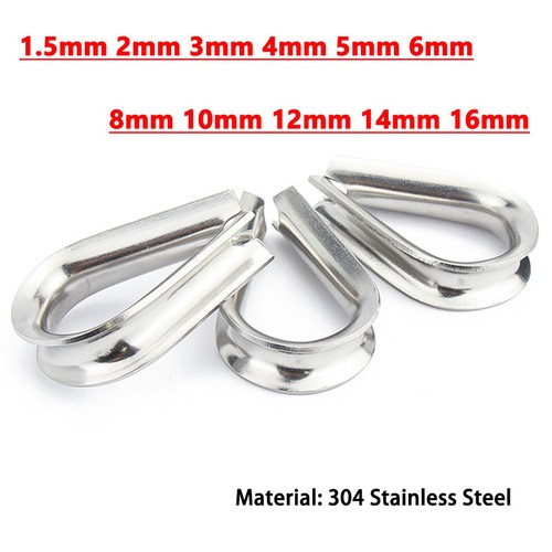 Wire Rope Eyelet Thimble 1.5mm 2mm 3mm 4mm 5mm 6mm 8mm - 16mm A2 ...