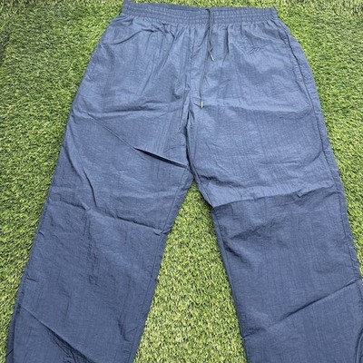 Vintage 90s Reebok Track Pants Mens Large L Blue Cotton Lined Windbreaker