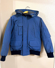 GapKids Unisex Kids Down Puffer Jacket Blue Hooded Full Zip Padded Size 10