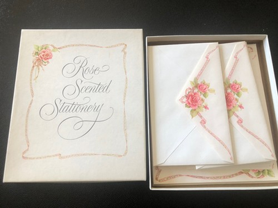 #ad #ad Vintage Hallmark Rose scented stationary Red floral 10 Envelopes And Sheets $14.00