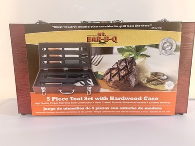 Mr. Bar-B-Q  5 Piece Tool Set with Hardwood Case