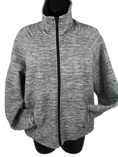 Lululemon Women's Full Zip Waist Jacket Size 4 Gray Fleece Lined Elastic Back