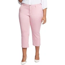NYDJ Piper Aphrodite Trouser Jean 14 Pink Cropped Straight Leg Pants High Rise