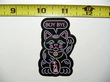 JAPAN WAVING CAT BECKONING NEON STYLE SMALL STICKER DECAL COLORFUL FUNNY