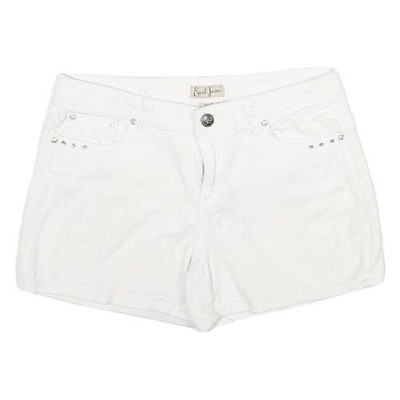EARL JEAN Damen Shorts weiß UK 12 W32 Baumwollmischung Nieten verziert