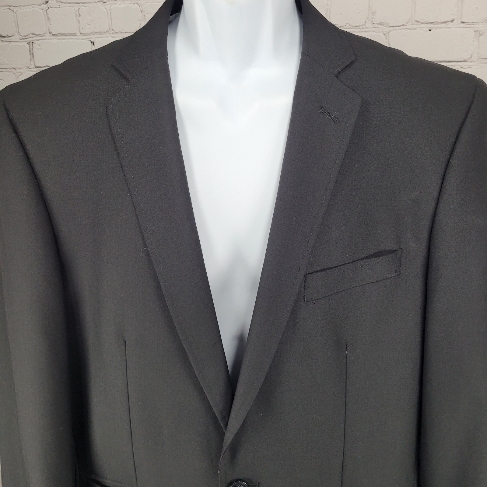 Bachrach Black 100% Wool 3 Button Double Vented N… - image 8