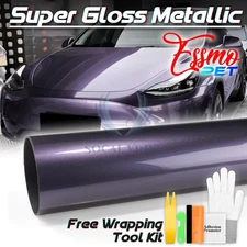 ESSMO PET Super Gloss Metallic Ube Purple Vehicle Vinyl Wrap Decal Like Paint