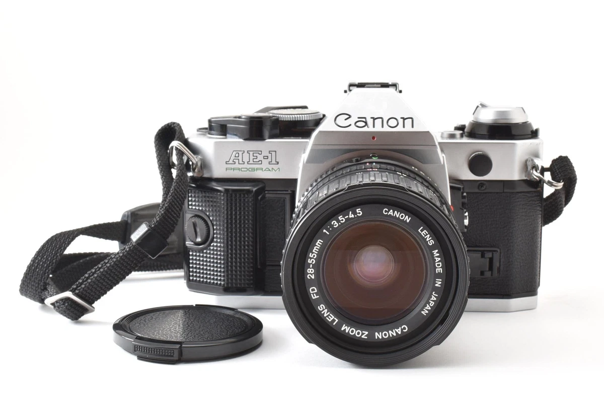 [Excelente COMO NUEVA] Cámara fotográfica del programa Canon AE-1 + Nueva FD 28-55 mm f3,5-4,5 de JAPÓN