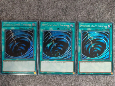 3X MYSTICAL SPACE TYPHOON - RA02-EN048 Secret Rare 1st Edition Near Mint Playset