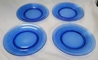 Lot of 4 Hazel Atlas Cobalt Blue Moderntone Depression Glass 8" plates