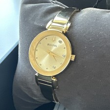 Bulova Marc Anthony Women's Diamond Gold Tone Stainless Quartz Watch 97P164