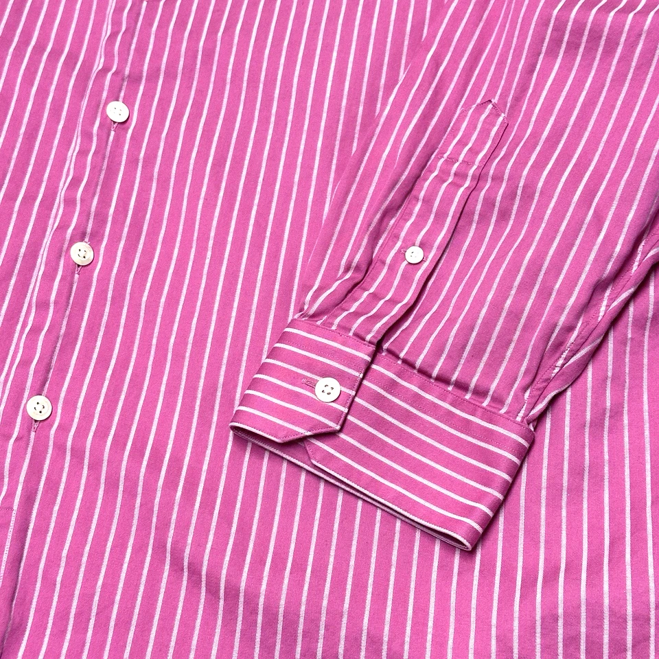 Paul Frederick Shirt Men's 17.5 36 Pink Striped Button Down Business Office Wear - Image 4 of 4