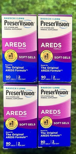 (4) Bausch & Lomb PreserVision AREDS 90 Soft Gels each Exp 09/2026
