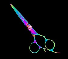 Kashi CB-530DR Rainbow Titanium Japanese Cobalt Steel 6.0" Hair Cutting Shears