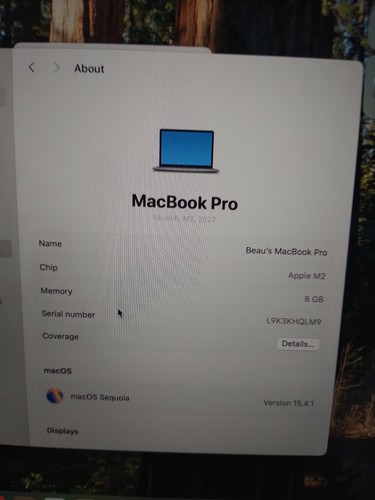 Apple MacBook Pro M2 A2338 13" 2022 8-Core 8GB RAM 256GB SSD - Foto 3 di 23