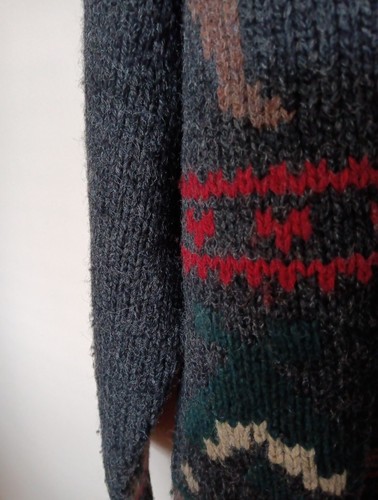 Vintage Woolrich 100% Wool Deer Buck Elk Nordic Fair Isle Sweater Sz Large - Picture 12 of 12