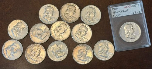 Lot of #13 Proof Franklin Half Dollars. Winner gets all 13.