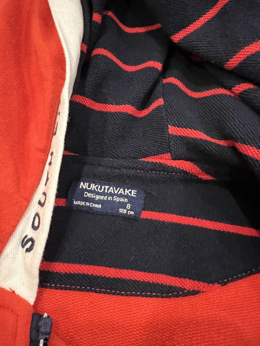 Nukutavake Boys orange Zip Up Hoodie designed in Spain