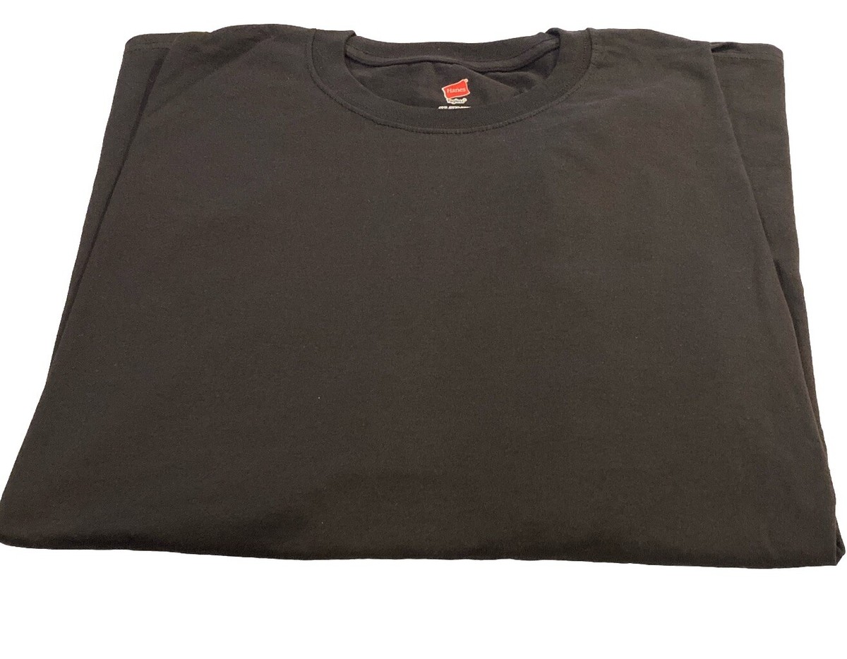 Men's Hanes Tagless T-shirt Size 3XL 3TG 3XG Black Crew Neck New