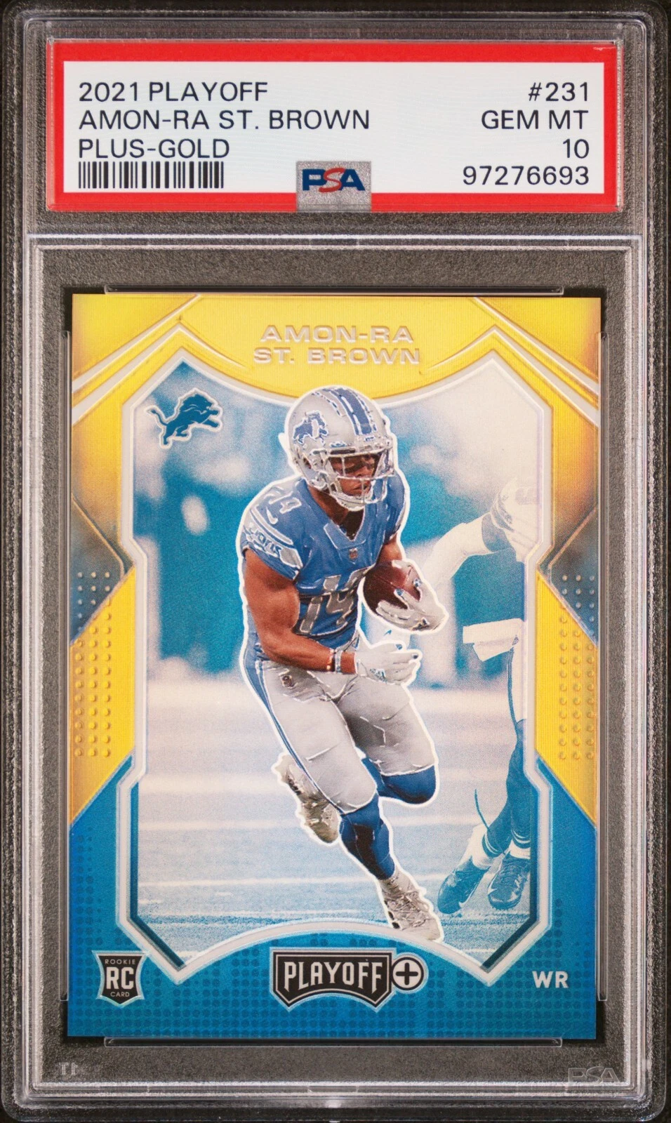 Amon-Ra St. Brown Panini Playoff #231 Plus-Gold