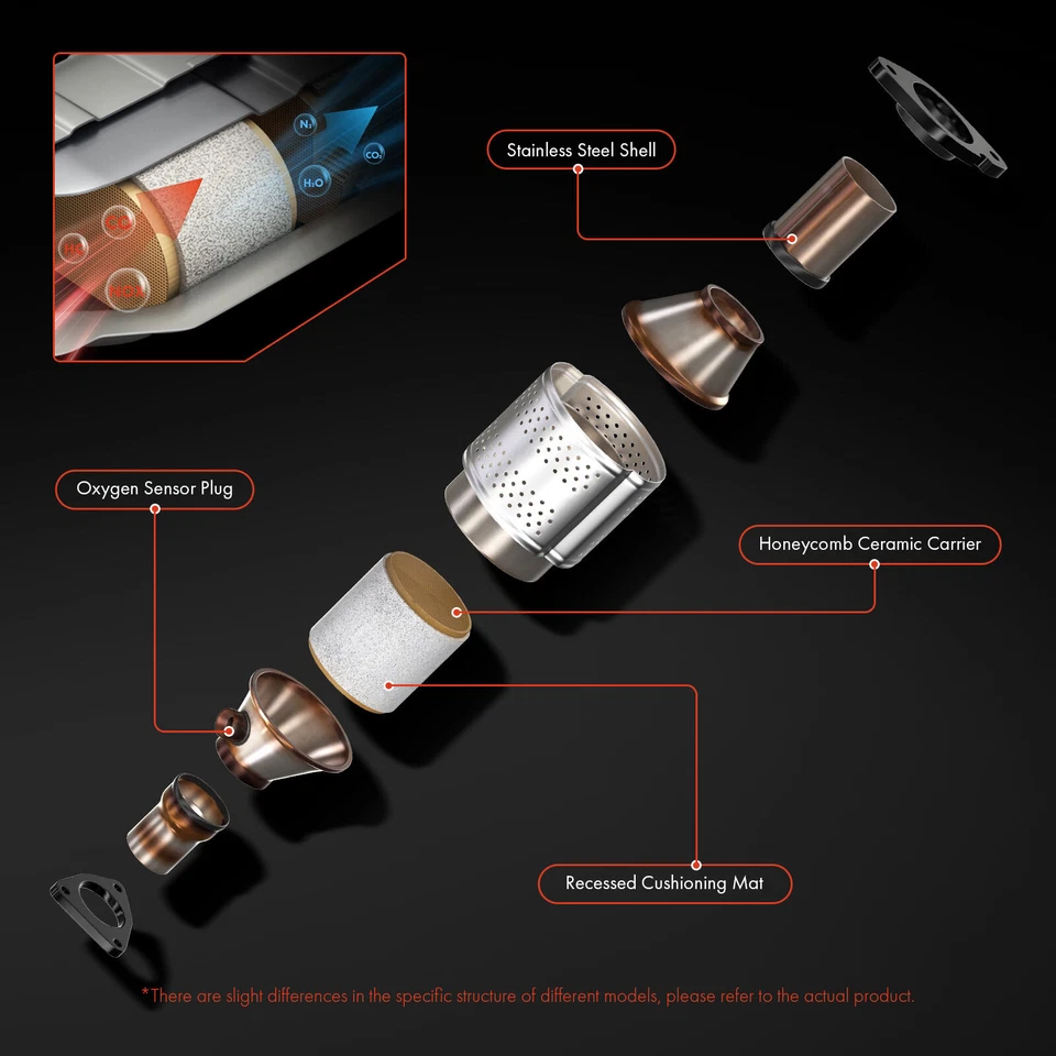 Convertidor catalítico 4 piezas para Nissan Frontier NV1500 NV2500 NV3500 Suzuki Equator Foto 4 de 4