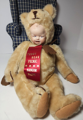 Vintage 1983 Teddy Bear Picnic 18'' Doll Bangor Maine Me Too #5 Artist M Look