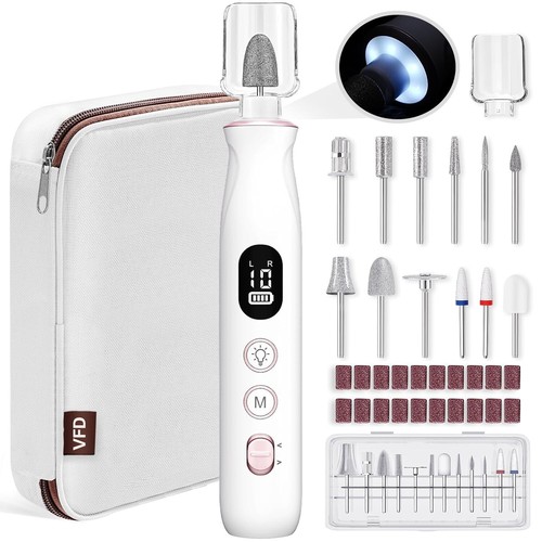 Electric Nail Drill Cordless 10 Speeds Rechargeable Manicure Pedicure Kit - Picture 3 of 8