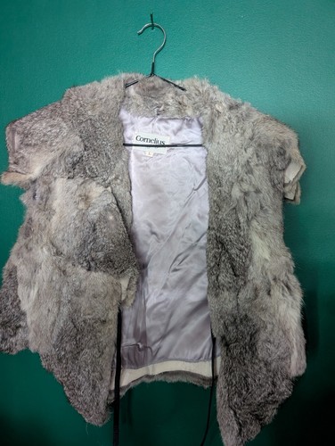 Rare Vintage Boho Rabbit Fur Vest Festival Coachella Party Grunge Rockchick Soft - Picture 5 of 7
