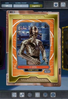 Star Wars Card Trader - Legendary Bronze Gilded S6 Long Time Ago C-3PO 3cc