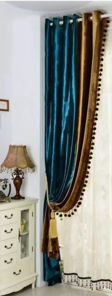 Haute Custom Italian style Velvety Curtains Luxury Living Room Free Delivery - Image 3 of 4