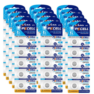 CR1216 PKCELL 1216 ECR1216 3V Lithium Batteries for Xmas LED Lantern 75pcs