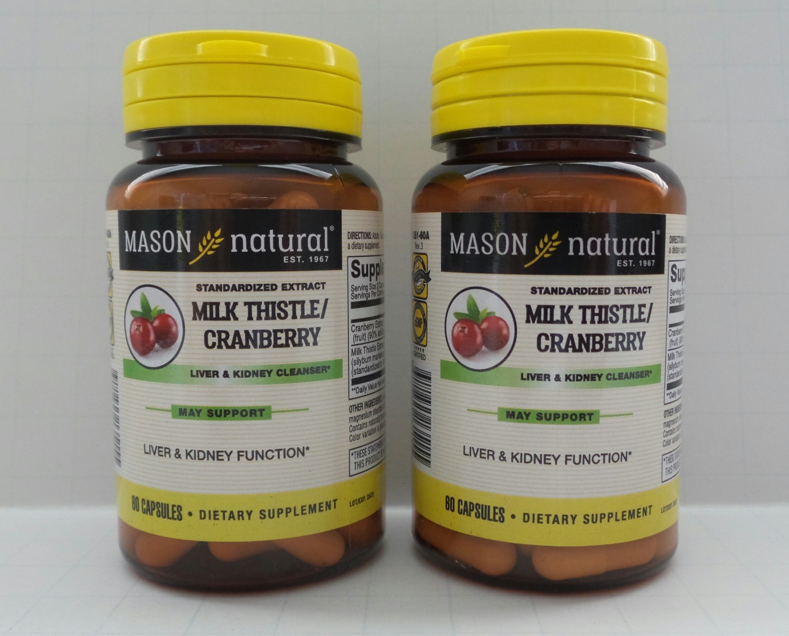 2 x 60 =120 Capsules MILK THISTLE / CRANBERRY LIVER & KIDNEY SUPPORT