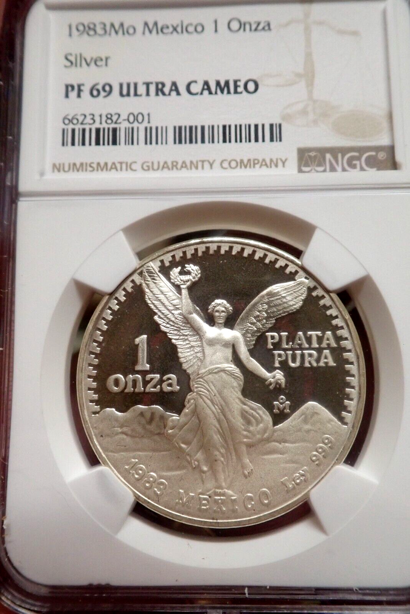 1983 Mexico Libertad Silver Proof 998 Minted Key Date NGC PF 69