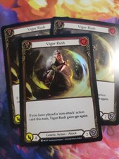 3x Vigor Rush Rainbow Foil Red Playset Arcane Rising Unltd Flesh and Blood