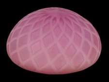 VTG THOMAS WEBB QUILTED MOTHER OF PEARL SATIN GLASS PINK PAPERWEIGHT