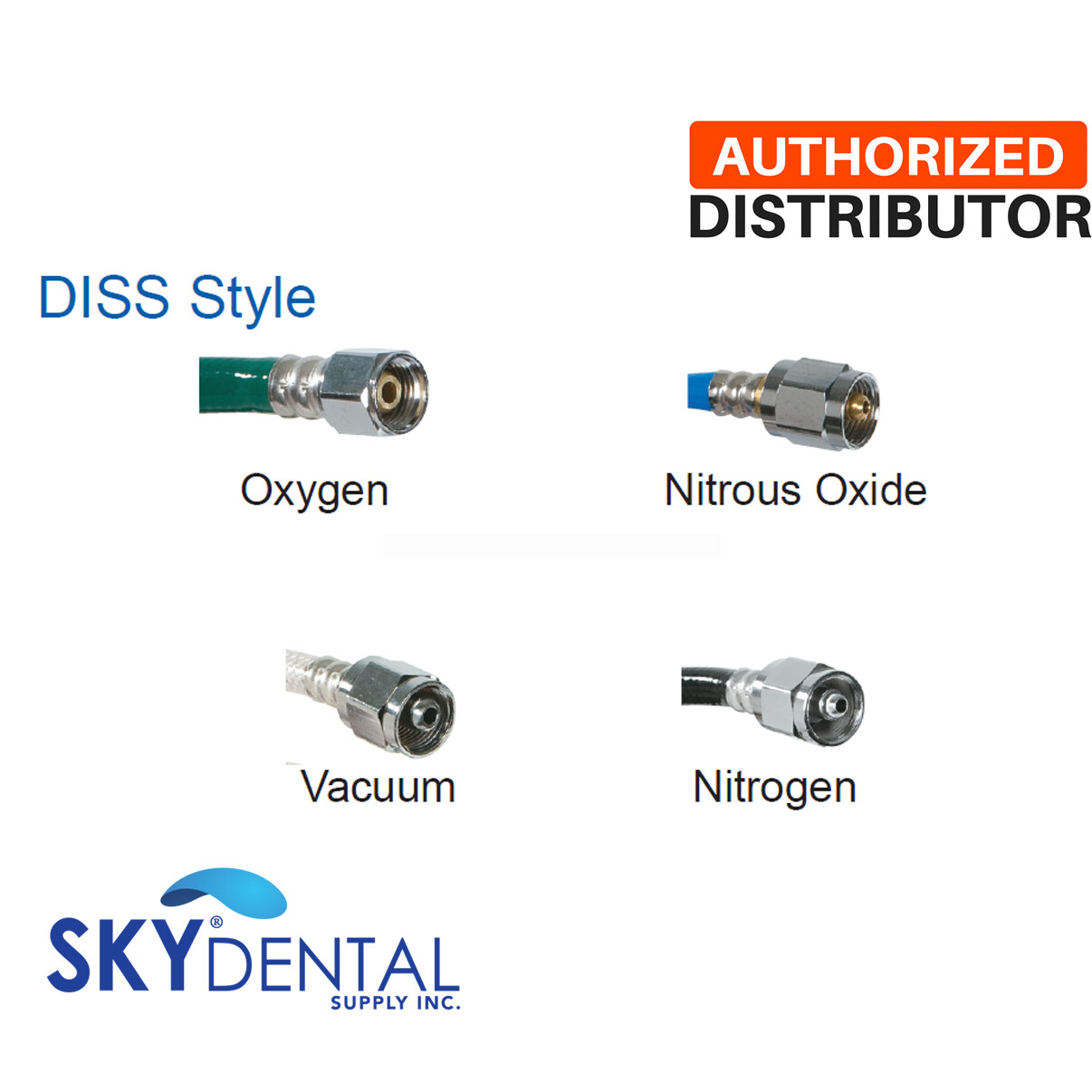 Belmed DISS Style HOSE ASSEMBLIES Replacement Parts Oxygen Nitrous