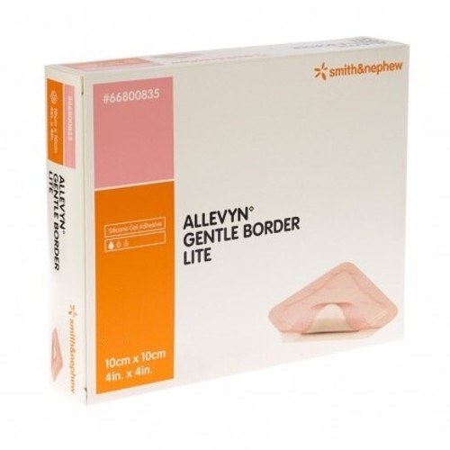 Allevyn Gentle Border Lite Silicone Gel Adhesive Dressings 10cm x 10cm